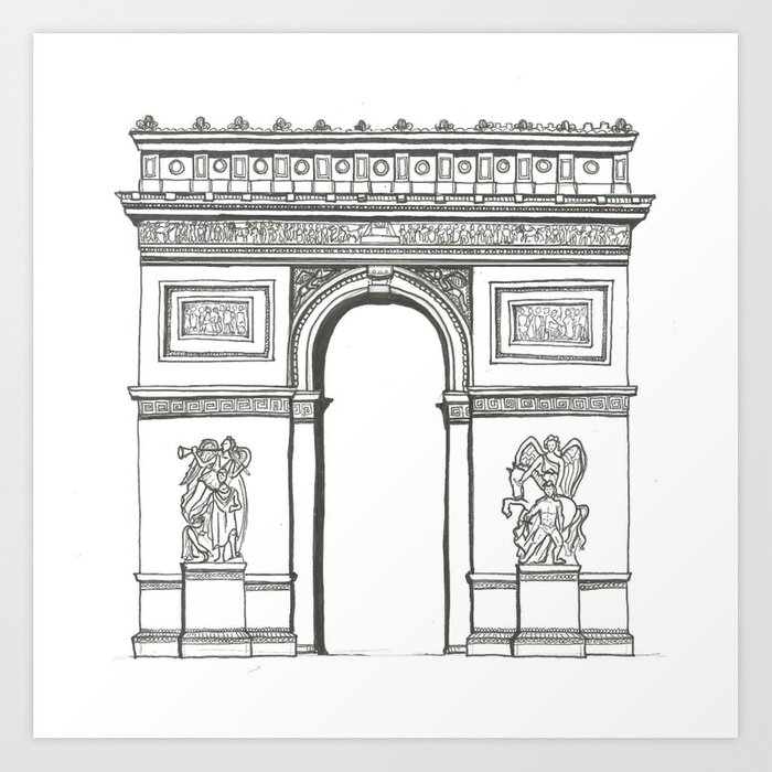 Arc De Triomphe Drawing at PaintingValley.com | Explore collection of