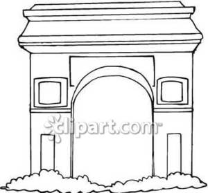 300x279 black and white line drawing of l'arc de triomphe royalty free - Arc De Triomphe Drawing