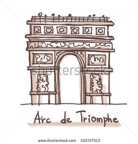 450x470 hand drawn sketch of the arc de triomphe arch of triumph, paris - Arc De Triomphe Drawing