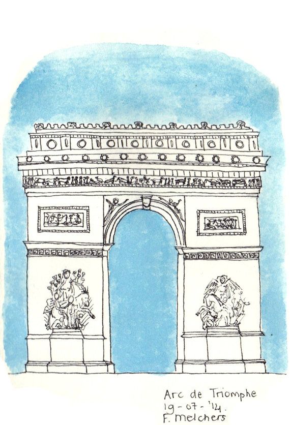 570x836 ink drawing of the arc de triomphe - Arc De Triomphe Drawing