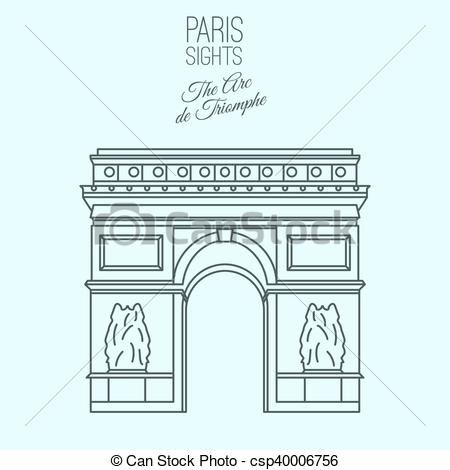 450x470 the arc de triomphe in paris beautiful vector illustration - Arc De Triomphe Drawing