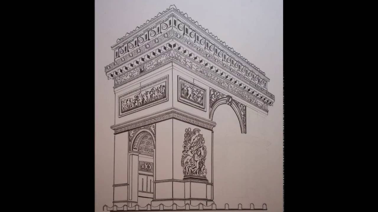 1280x720 Time Lapse - Arc De Triomphe Drawing