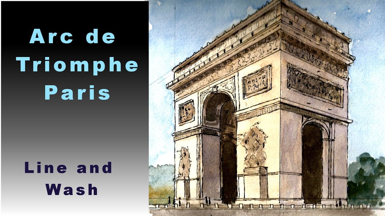 1280x720 how to draw the arc de triomphe in point perspective - Arc De Triomphe Drawing