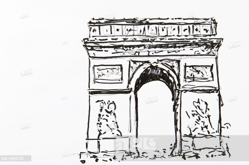 1049x696 arc de triomphe, triumphal arch, paris, france, drawing - Arc De Triomphe Drawing