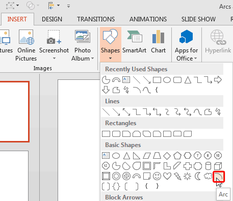 457x395 drawing arcs in powerpoint - Arc Drawing
