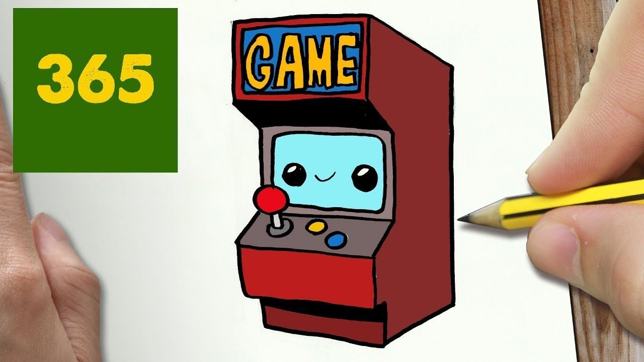 1280x720 How To Draw A Game Machine Cute, Easy Step - Arcade Drawing