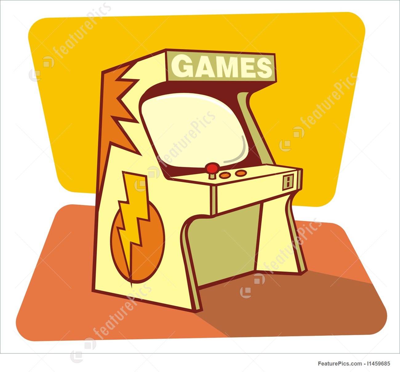 1300x1207 illustration of retro games arcade console - Arcade Drawing
