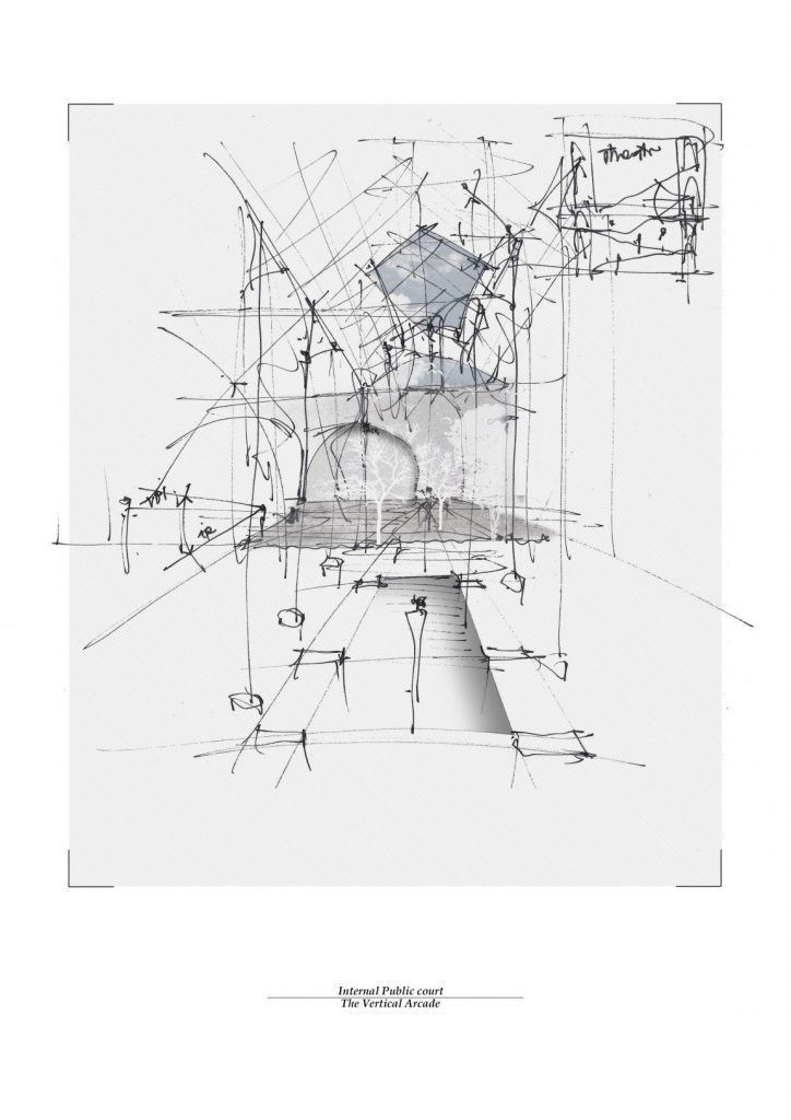724x1024 The Vertical Arcade Prague - Arcade Drawing