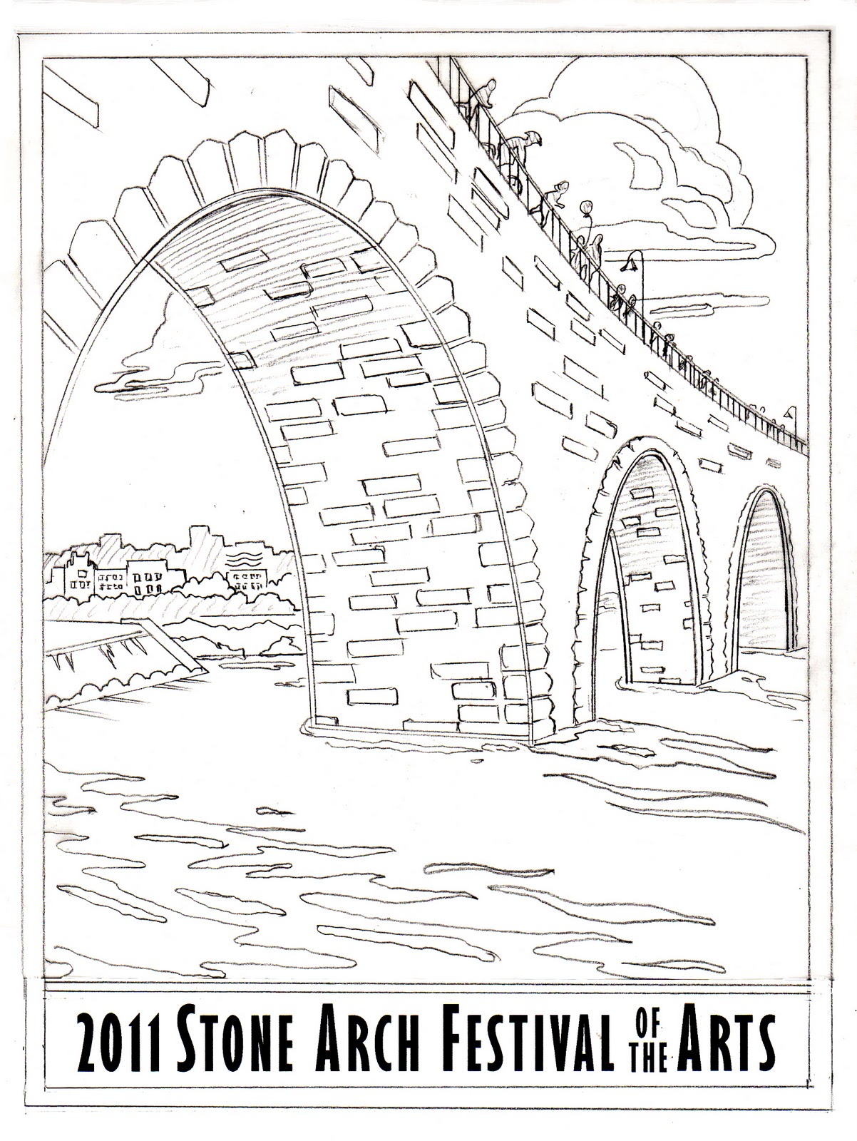1202x1600 Cindy Lindgren Stone Arch Bridge Drawings - Arch Bridge Drawing