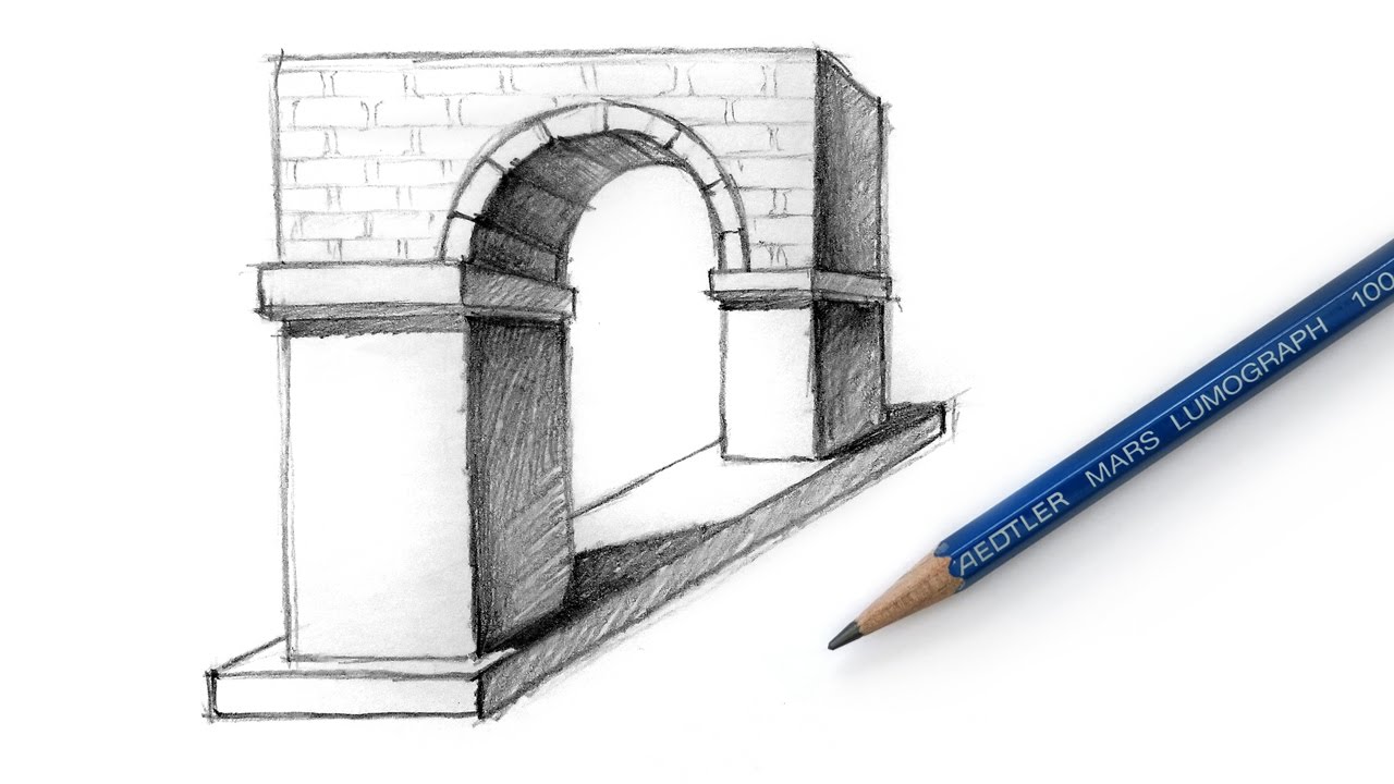 1280x720 How To Draw The Arch Optical Illusion - Arch Drawing