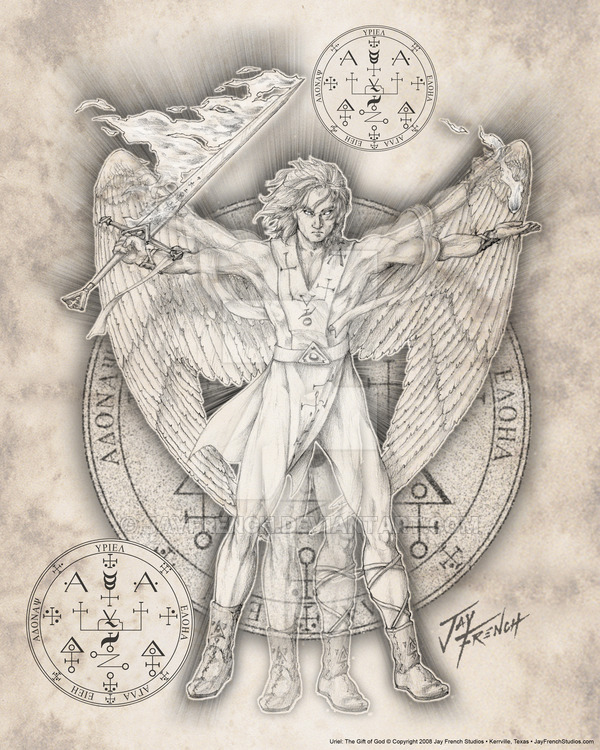 600x750 archangel uriel - Archangel Drawing