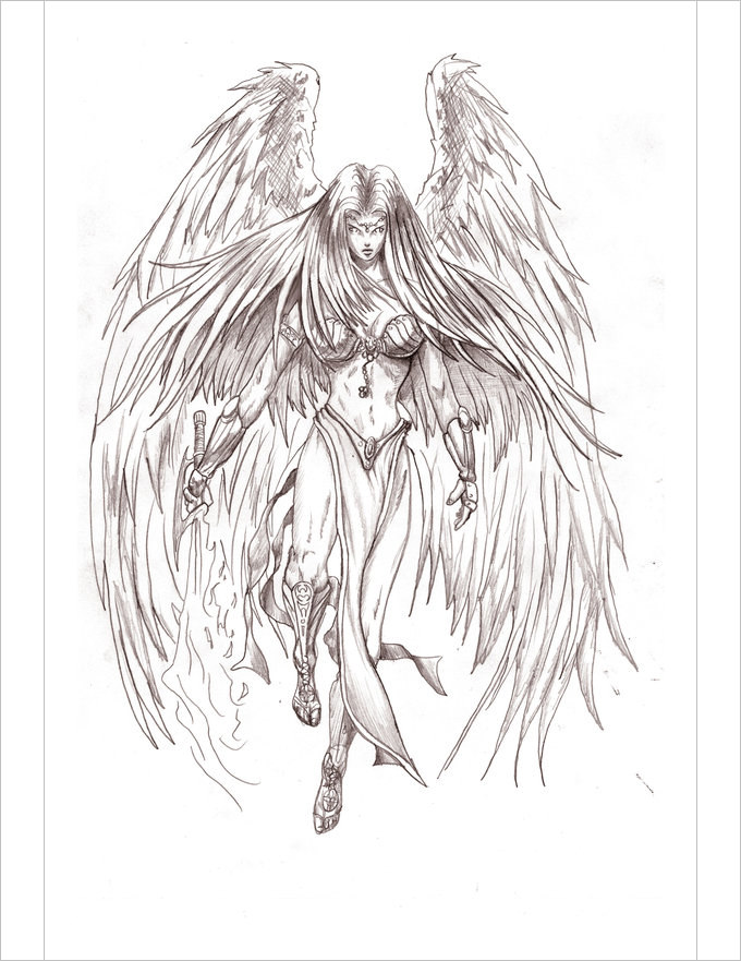 Archangel Drawing at PaintingValley.com | Explore collection of ...