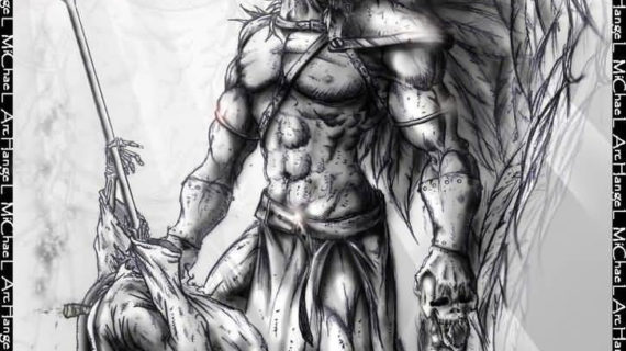 570x320 michael the archangel drawing tattoo designs drawi enrichi - Archangel Drawing