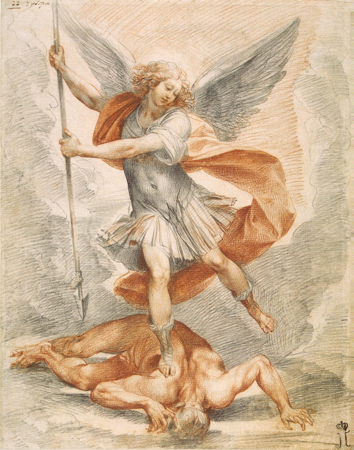 1164x1478 archangel michael painting cesare giuseppe oil paintings - Archangel Michael Drawing