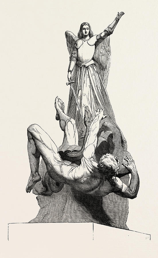 551x900 St Michael Overthrowing The Dragon Drawing - Archangel Michael Drawing