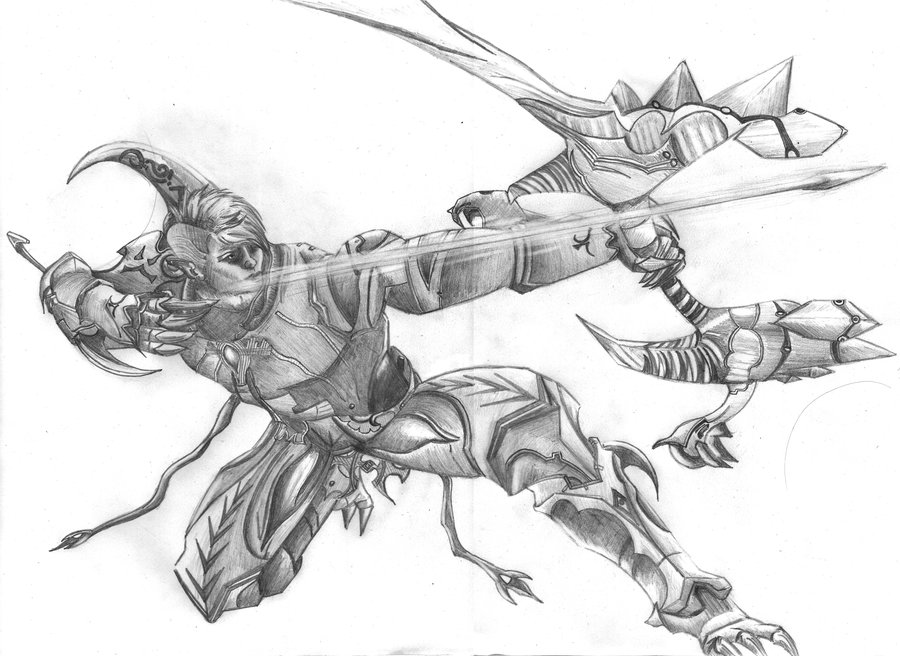 900x656 fantasy archer drawing - Archer Drawing