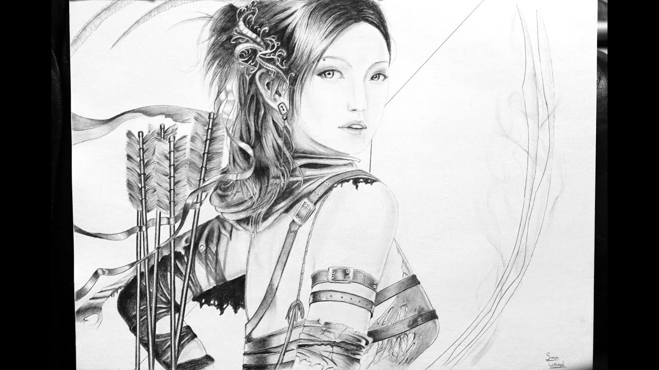 1280x720 fantasy archer drawing - Archer Drawing