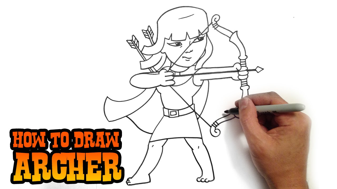1280x720 how to draw clash of clans archer - Archer Drawing