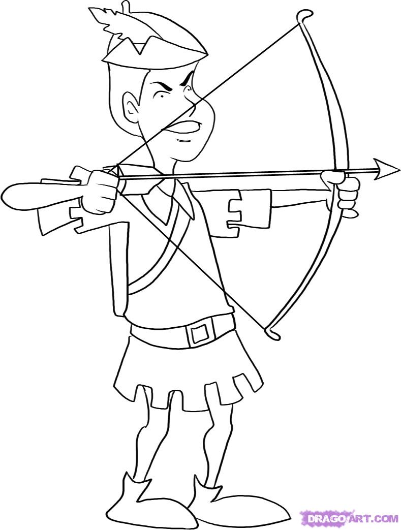 789x1043 how to draw an archer, step - Archer Drawing