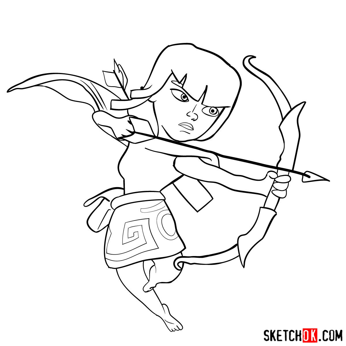 1200x1200 how to draw archer from clash of clans - Archer Drawing