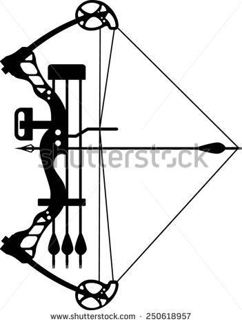 351x470 Compound Bow Drawing - Archery Bow Drawing