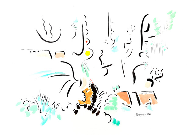 640x442 dave martsolf artwork archimedes original drawing gouache - Archimedes Drawing