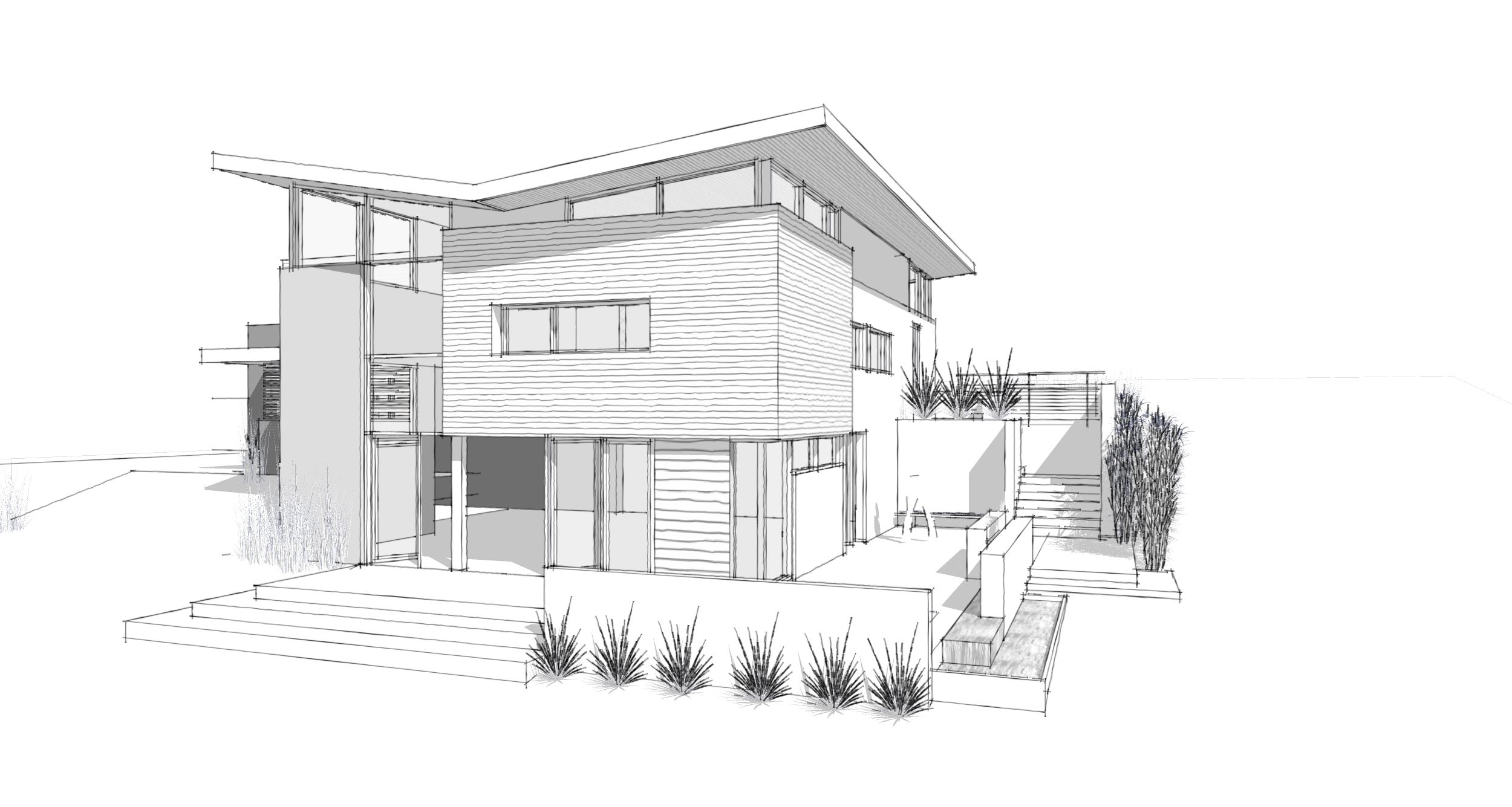 2500x1335 House Sketch Sketches And Architect Drawing Mi - Architecture Design Drawing