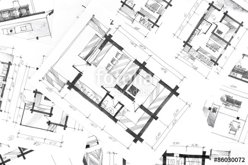 500x334 Hand Drawing Plans Background Stock Photo And Royalty Free Images - Architecture Hand Drawing