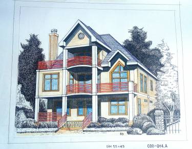 375x291 Dream House Drawing - Architecture House Drawing