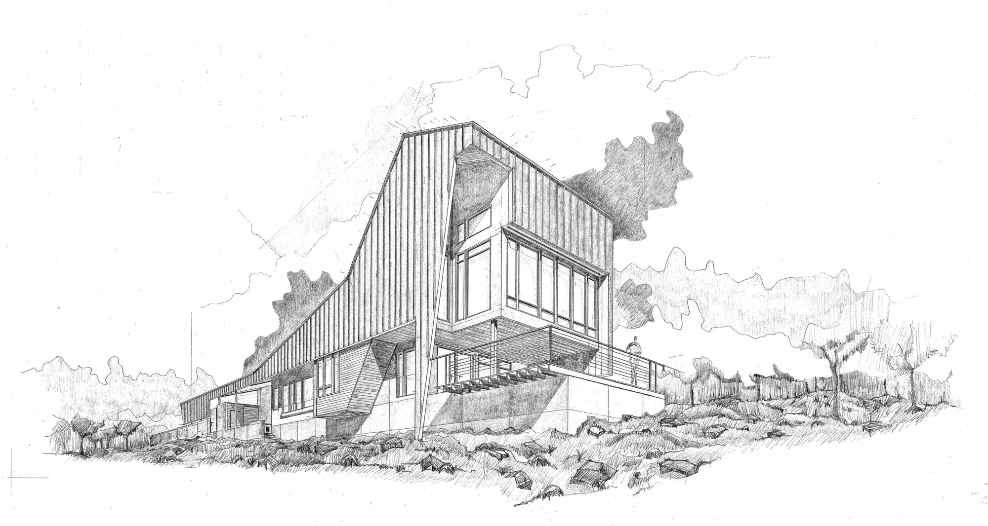2000x1066 Gallery Of Round Mountain House Demx Architecture - Architecture House Drawing