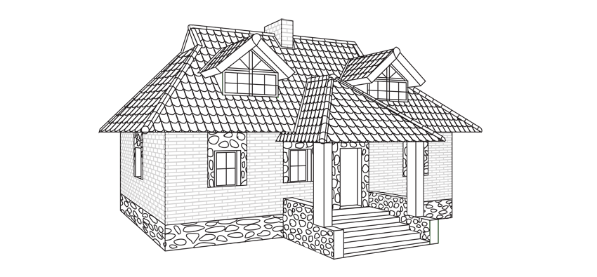 850x395 How To Draw A House Step - Architecture House Drawing