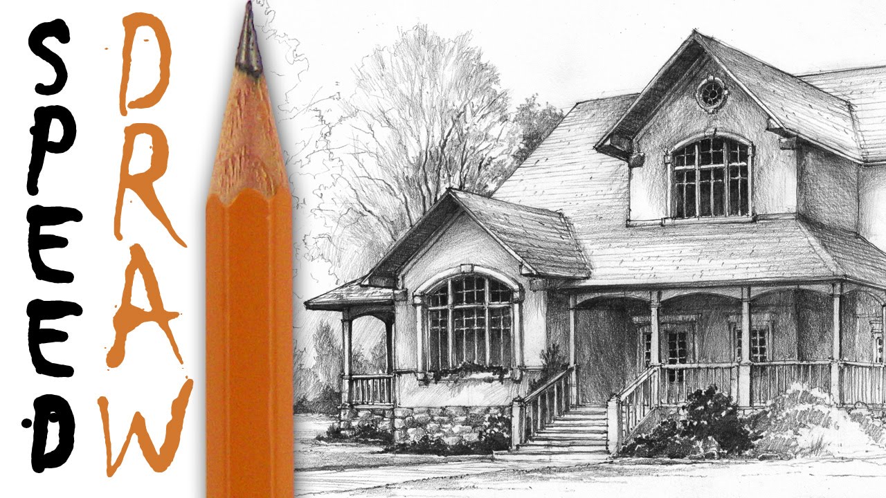 1280x720 How To Draw A House - Architecture House Drawing