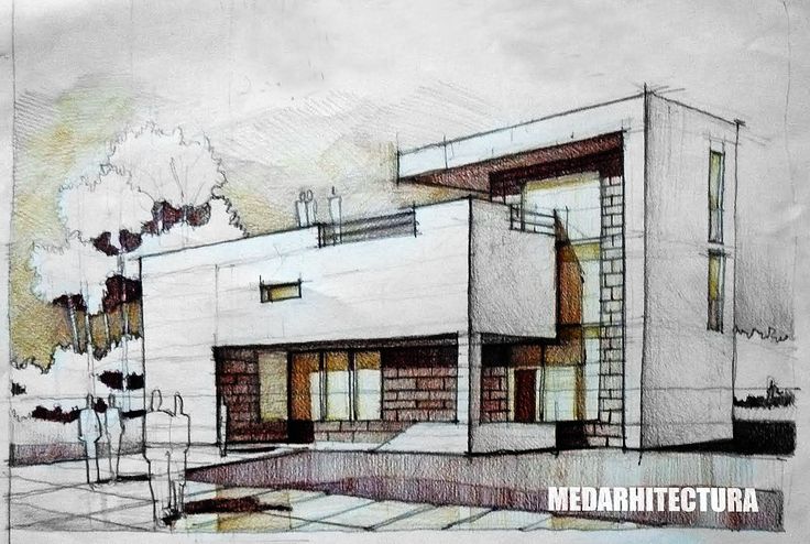 736x494 Modernist House Architectural Drawing Arch - Architecture House Drawing