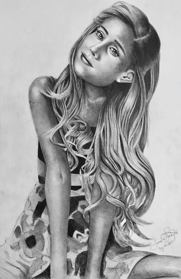 585x900 Ariana Grande Drawing - Ariana Grande Drawing