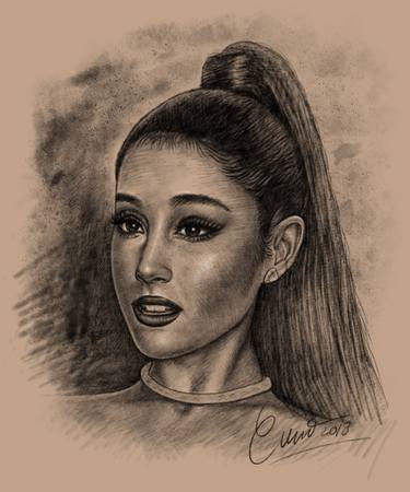375x450 Ariana Grande Digital Drawing Drawing - Ariana Grande Drawing