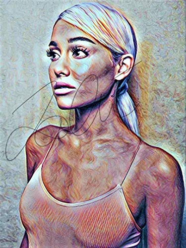 375x500 Ariana Grande Drawing Print Poster Hand Drawn Coloured - Ariana Grande Drawing
