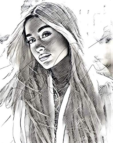 395x500 Ariana Grande Sketch Drawing Print Poster Hand Drawn - Ariana Grande Drawing