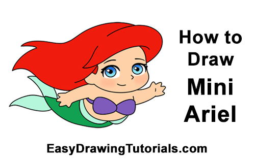 500x315 how to draw ariel - Ariel Cartoon Drawing