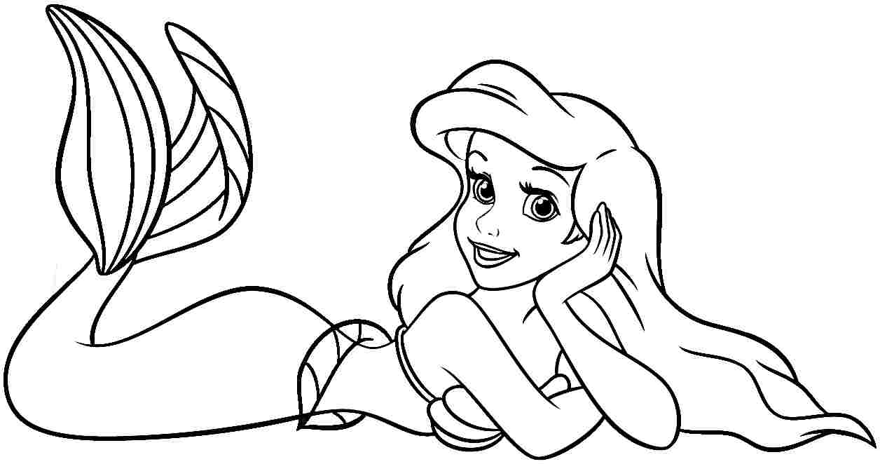 1256x662 Disney Princess Ariel Coloring Cartoon Drawing - Ariel Drawing