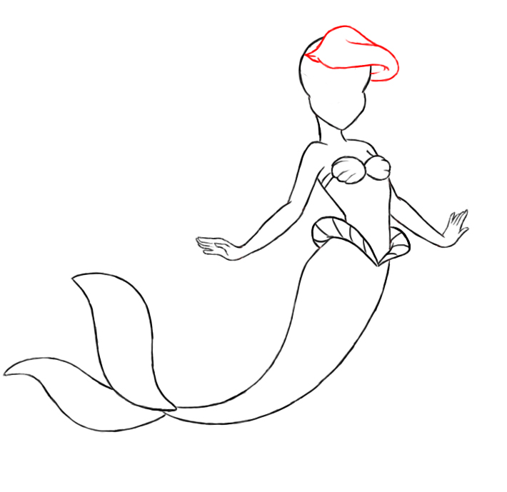 710x689 How To Draw Ariel The Little Mermaid Step - Ariel Drawing