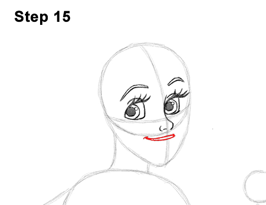 524x404 How To Draw Ariel From The Little Mermaid - Ariel Mermaid Drawing