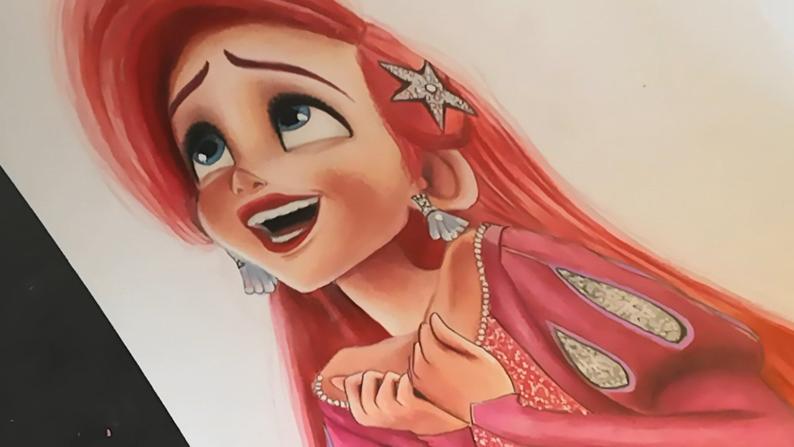 794x447 the little mermaid drawing gift disney movies ariel etsy - Ariel Mermaid Drawing