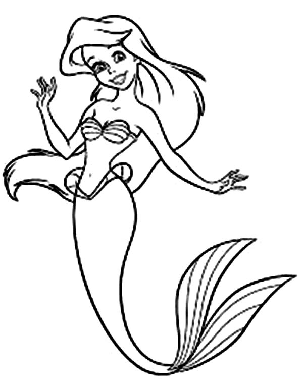 600x777 Awesome Disney Princess Ariel Coloring - Ariel Princess Drawing