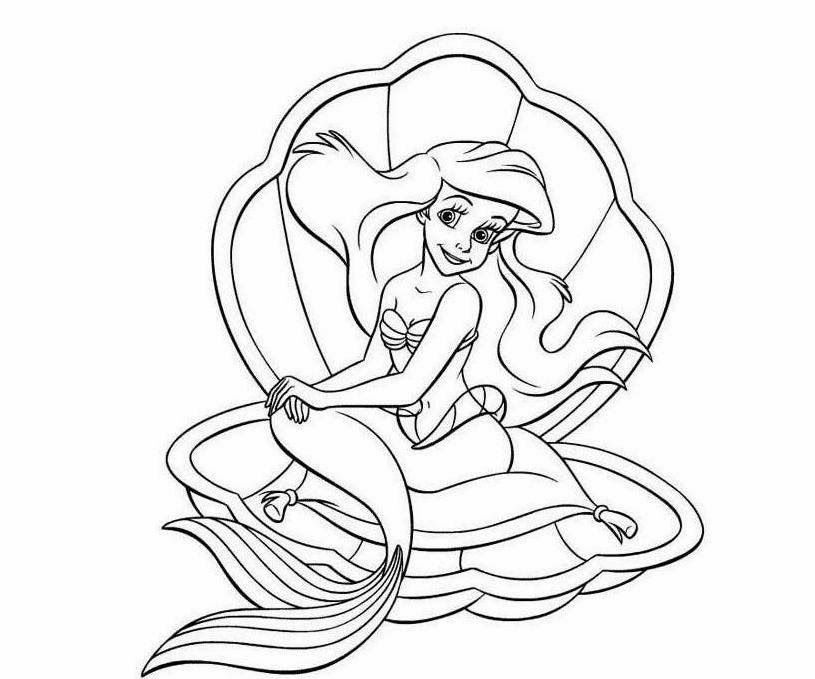 815x679 Colour Drawing Free Hd Wallpapers Disney Princess Ariel Coloring - Ariel Princess Drawing