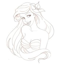 236x267 How To Draw Ariel, Step - Ariel Princess Drawing