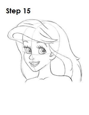 300x388 How To Draw Ariel - Ariel Princess Drawing