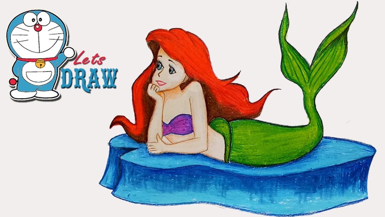 1280x720 How To Draw Princess Ariel Step - Ariel Princess Drawing