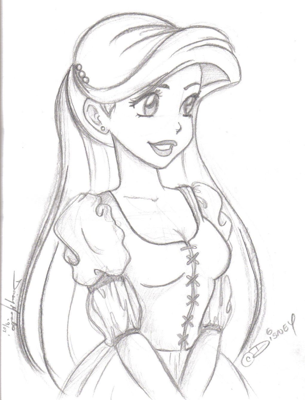 1019x1334 My Collection In Princess Drawings - Ariel Princess Drawing