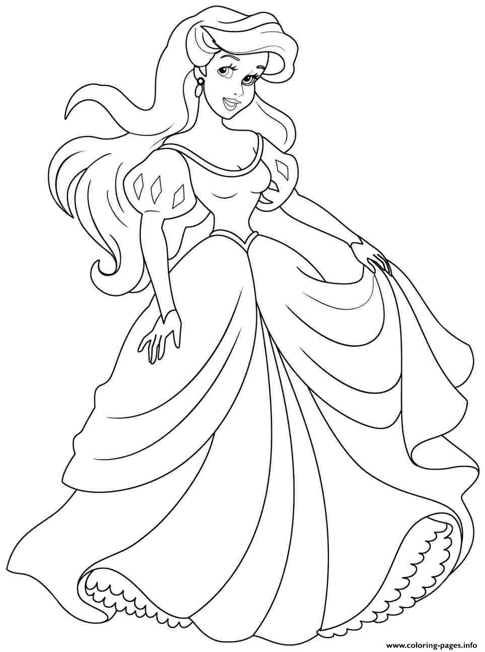 963x1294 Print Princess Ariel Human Coloring Pages Princess Coloring - Ariel Princess Drawing