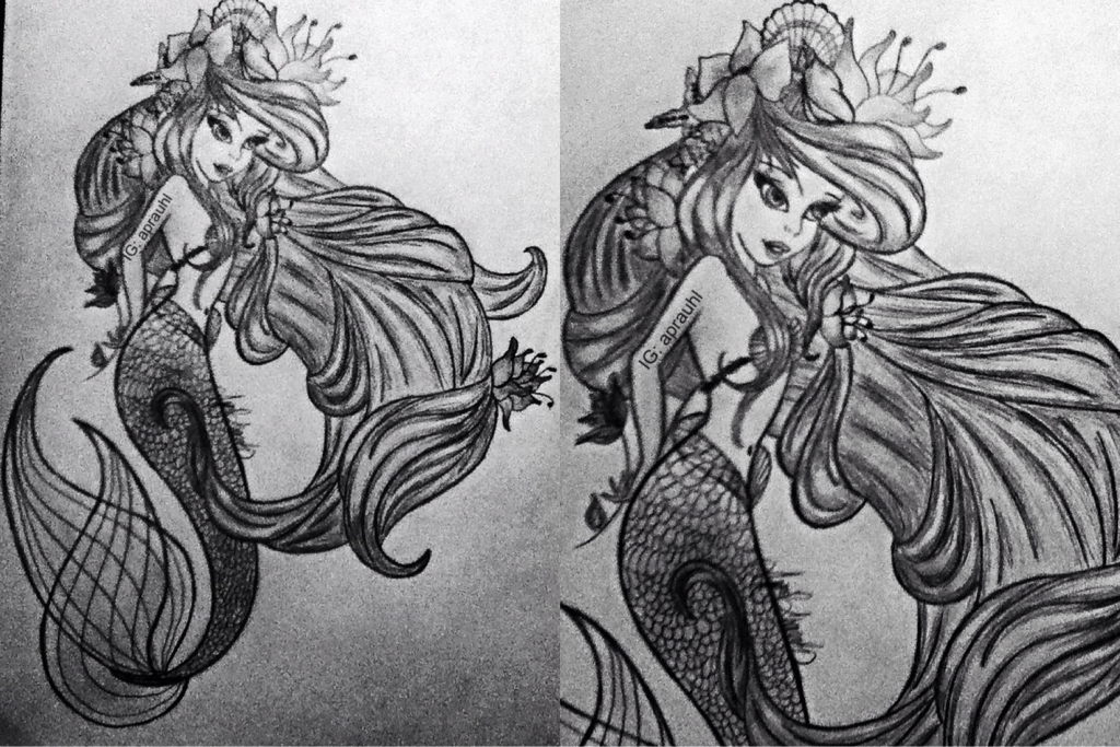 1024x683 Ariel The Little Mermaid Drawing On We Heart It - Ariel The Little Mermaid Drawing